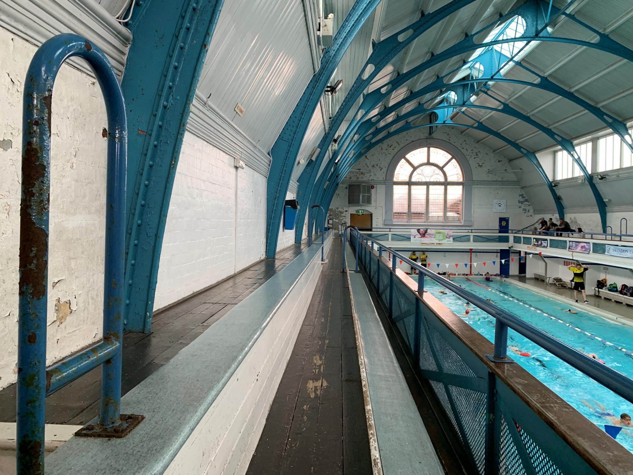 The upstairs section of the Health Hydros large pool