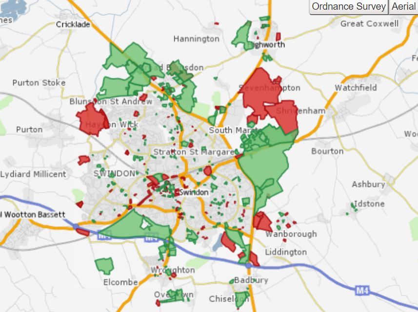 Map Of Swindon Area Is This Swindon's Future? Development Map Shows Possible Expansion | Swindon  Advertiser